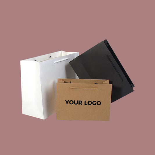 Custom Gift Paper Bags Boutique Merchandise Shopping Bags  | Recyable | One Color Printing