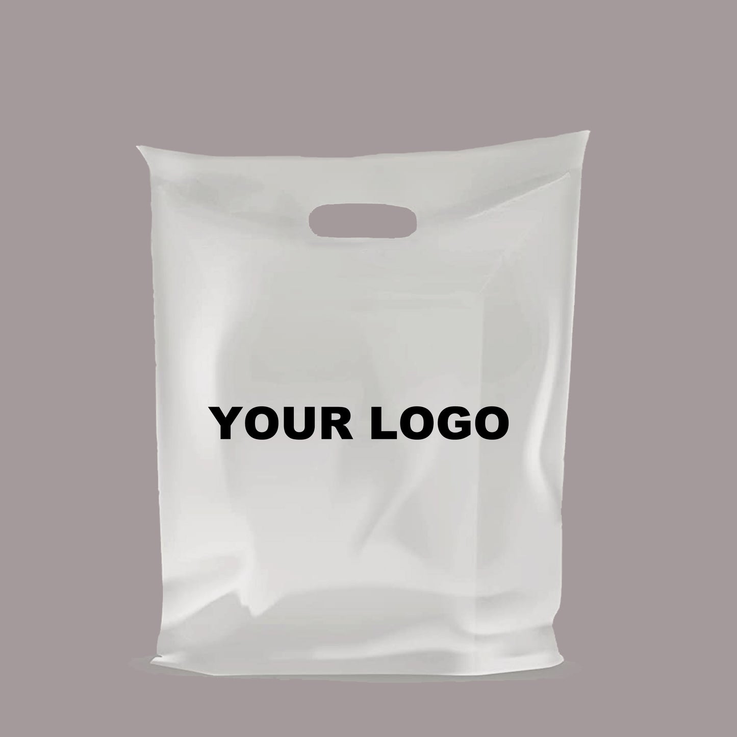 Custom Clear Plastic Merchandise Bags Die Cut Shopping bags | Recyable | One Color Printing