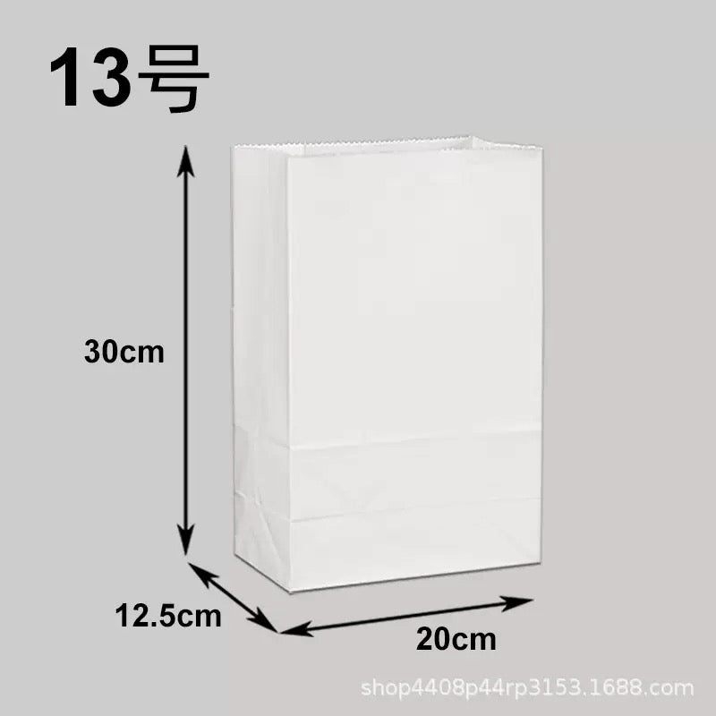 White Color Kraft Paper Bags Blank Bags-70gsm