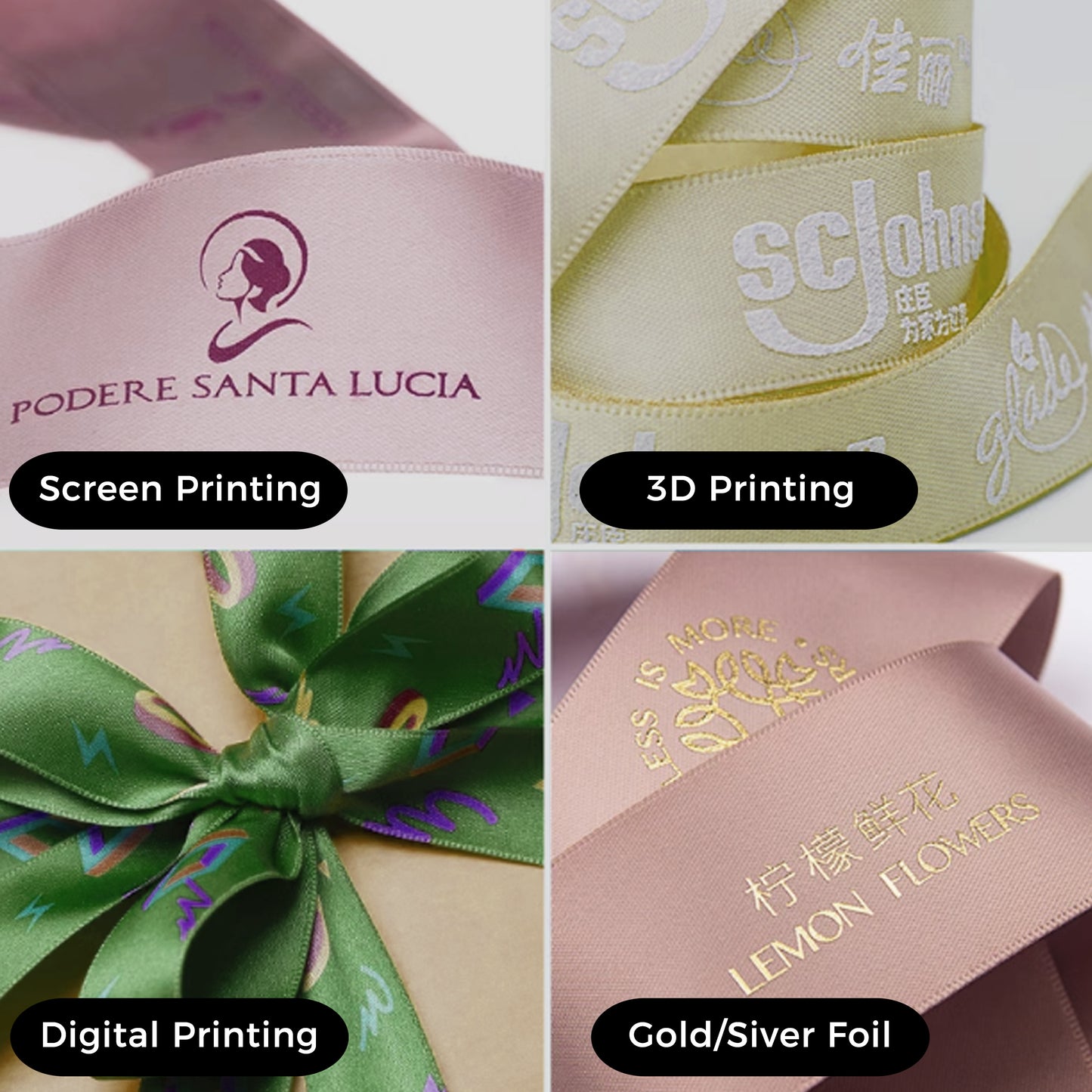 100Yards Custom Satin Ribbon | One Color Printing