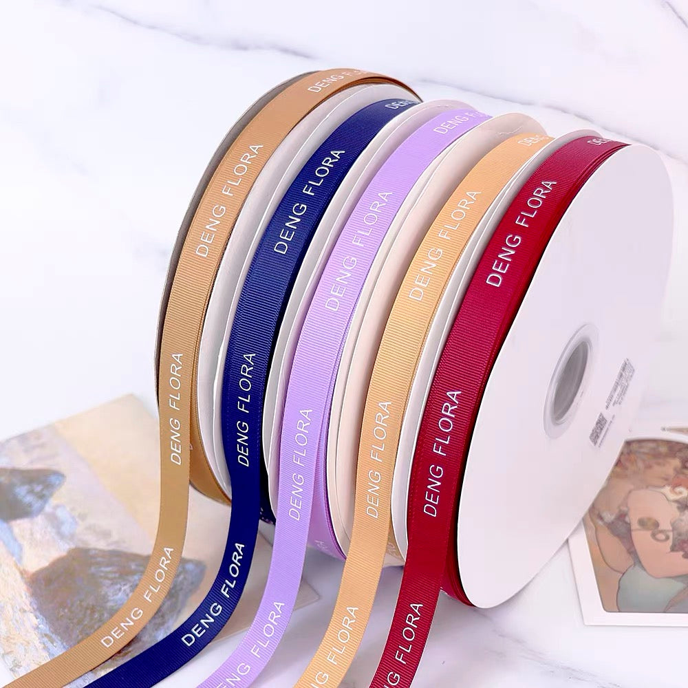 100Yards Custom Satin Ribbon Grosgrain Ribbon | One Color Printing