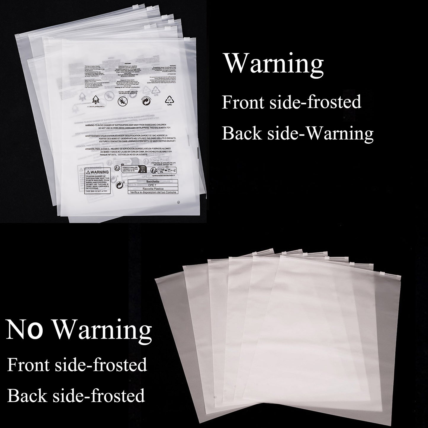 Custom Frosted Ziplock Bags | Recyable | One Color Printing