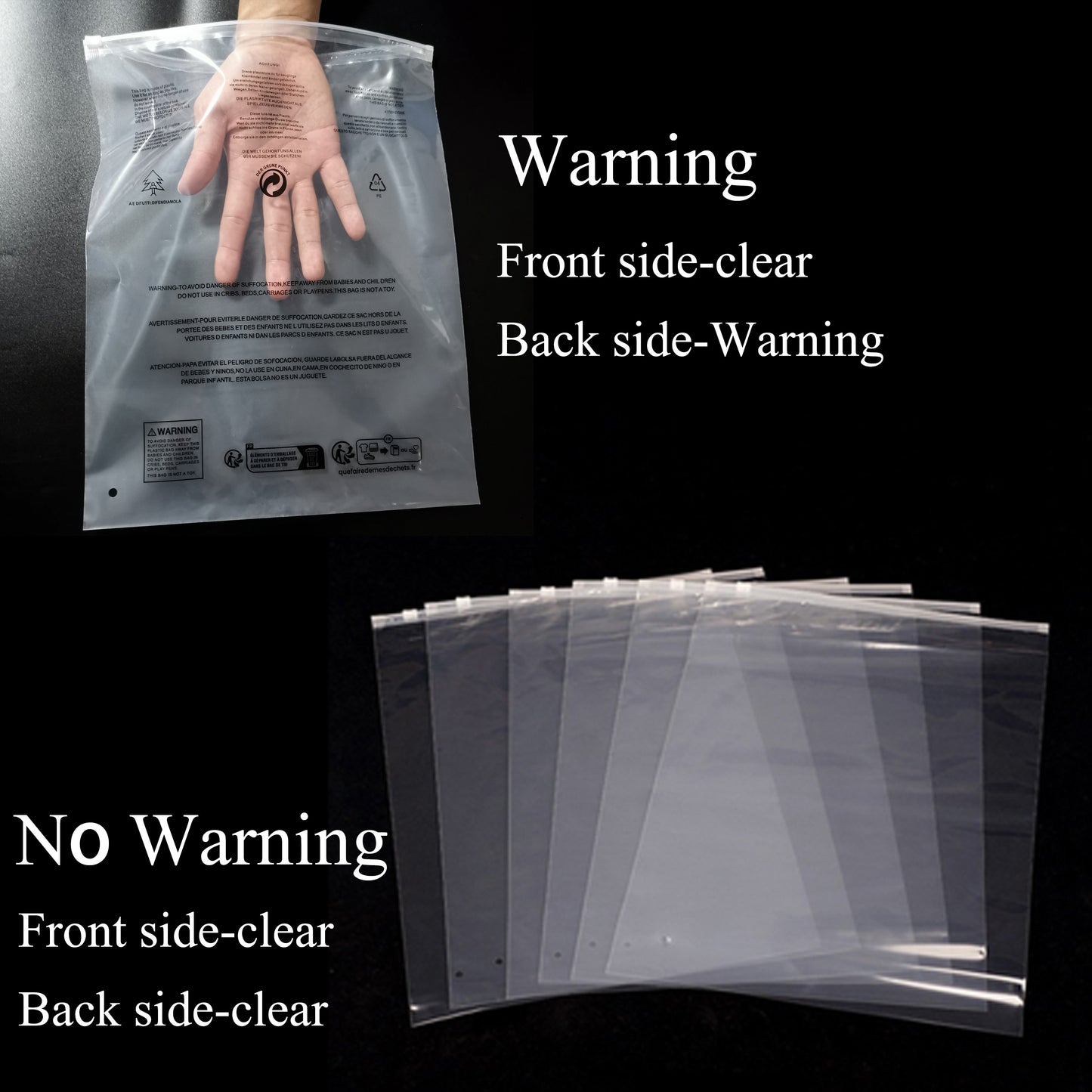 Custom Clear Ziplock Bags | Recyable | One Color Printing