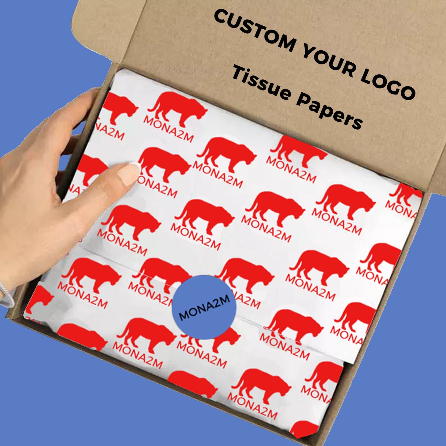100-1000 Custom Tissue Paper Personalized Tissue Paper with One Color Logo Custom Printed Logo Tissue Paper Custom Wrapping Paper
