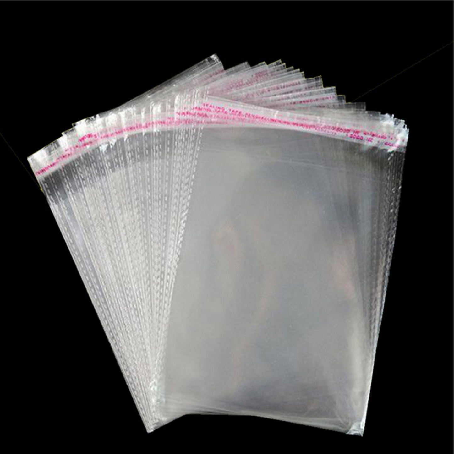 100Pcs Custom Clear OPP Bags High Quality Plastic Bags Custom Packaging Poly bags Self Adhesive Bag for Clothing, Jewlery, Notebook etc