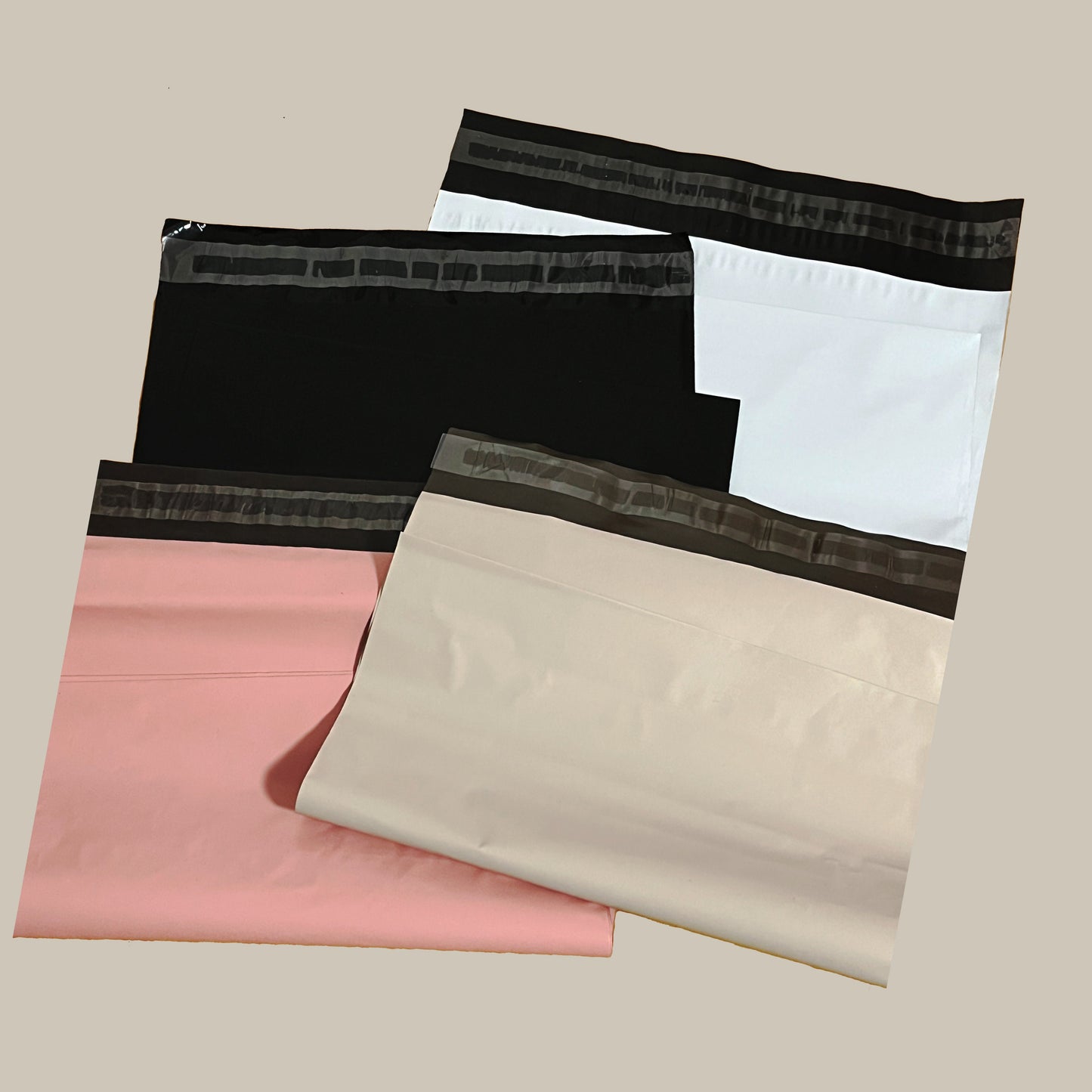 50-1000Pcs Matte Black Custom Poly Mailers Adhesive Self Sealing Shipping Bags Extremely Light Weight with One Color Logo Custom Postage Bag