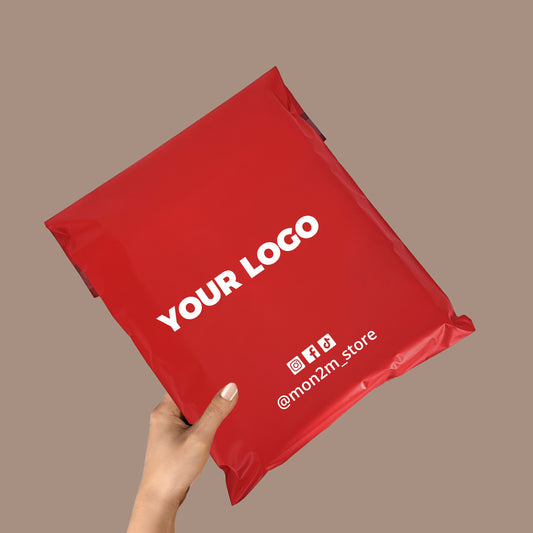 Custom Red Poly Mailers Shipping Bags Envelopes | Recyable | One Color Printing