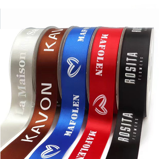 100Yards Custom Satin Ribbon Grosgrain Ribbon | One Color Printing