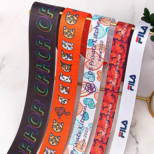 100Yards Custom Satin Ribbon Grosgrain Ribbon | More Colors Printing