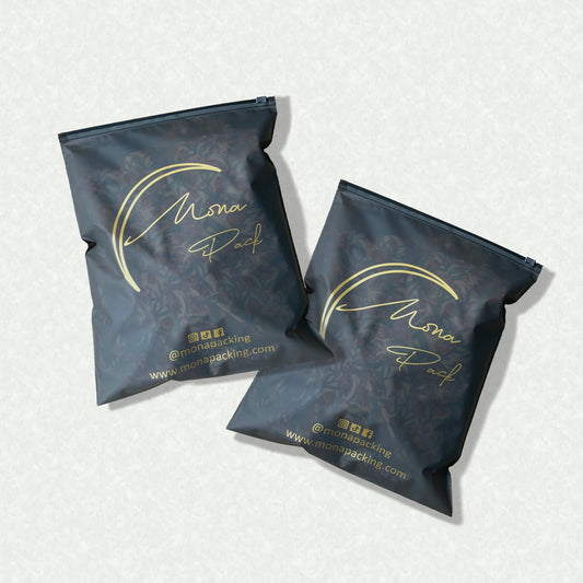 Custom Black Frosted Ziplock Bags | Recyable | One Color Printing