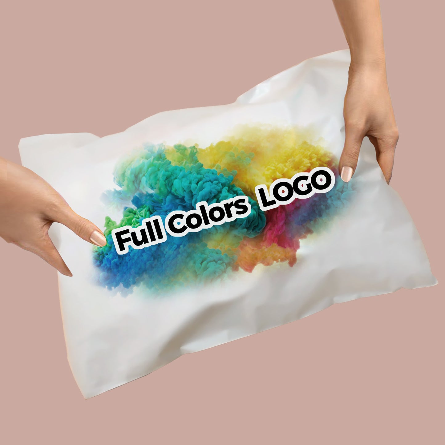 50-1000Pcs Custom White Poly Mailers Full Color Logo Printing Adhesive Self Sealing Shipping Bags Extremely Light Weight