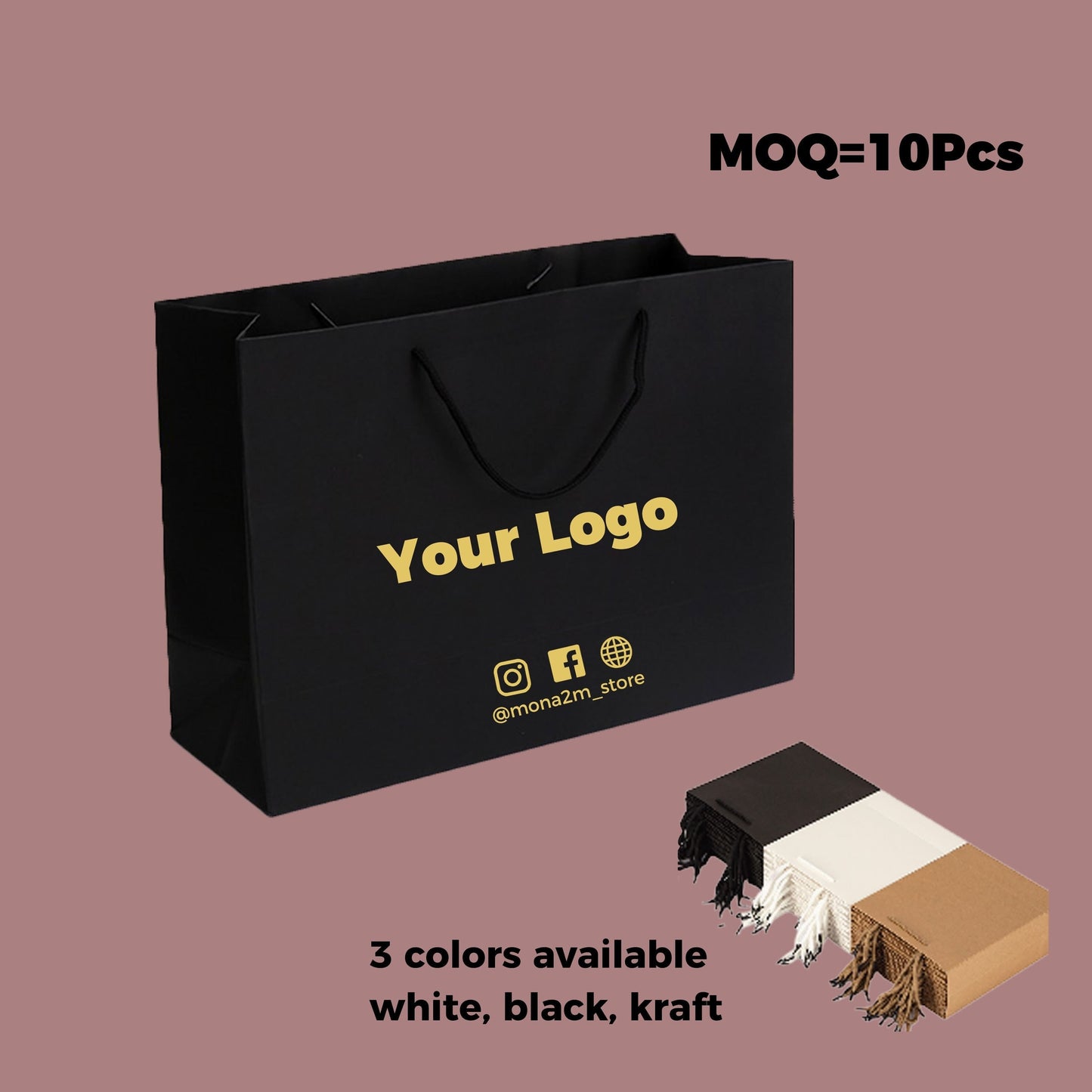 Custom Logo Boutique Paper Bags Shopping Bags with Handle Clothes Merchandise Bag Boutique Retail Bags Custom Party Gift Bag