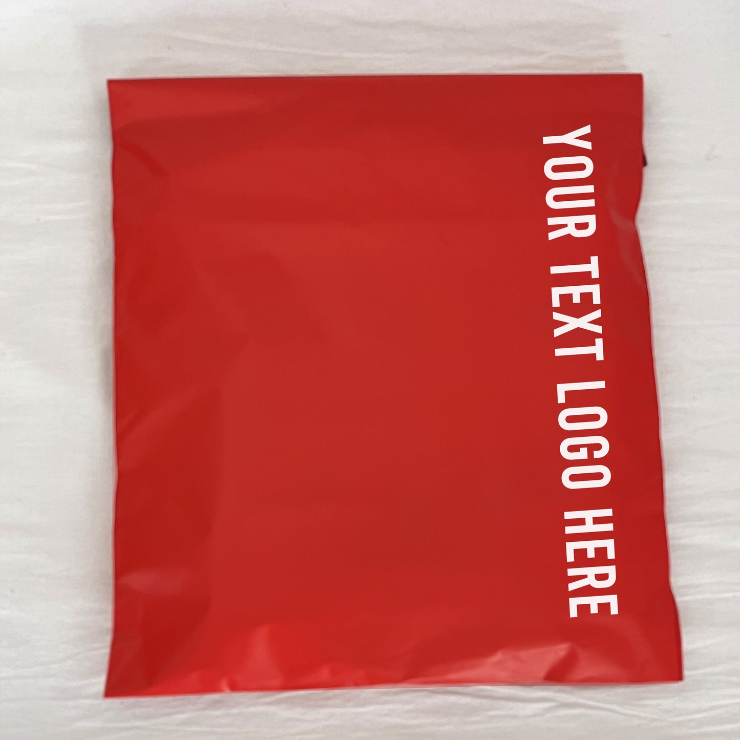 50-1000Pcs Red Custom Poly Mailers Adhesive Self Sealing Shipping Bags Extremely Light Weight with One Color Logo Custom Postage Bag