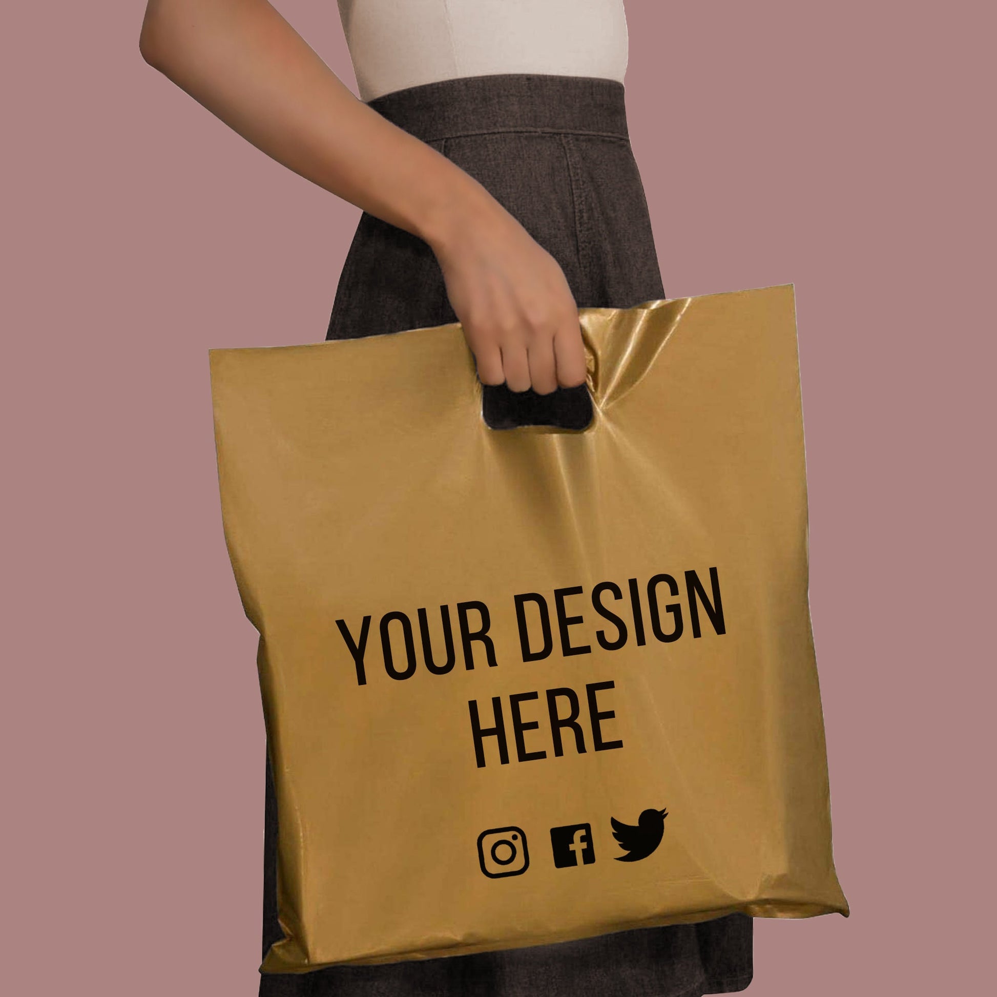 50-1000Pcs Custom Shopping Bags with Logo for Boutique Custom Plastic Bags with Logo Custom Merchandise Bags with Logo for Business