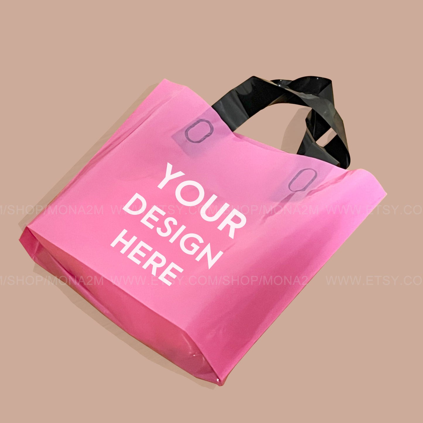 50-1000Pcs Custom Shopping Bags with handle for Boutique Custom Plastic Shopping Bags Merchandise Bags with Logo for Business