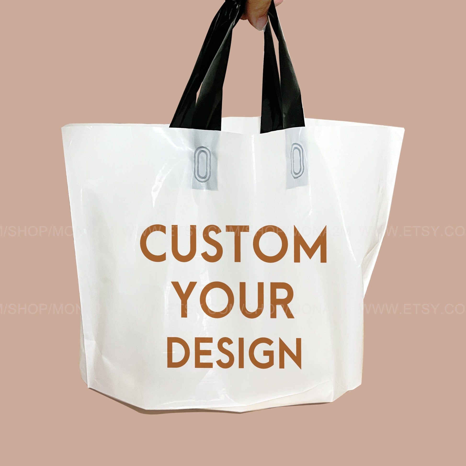 50-1000Pcs Custom Shopping Bags with handle for Boutique Custom Plastic Shopping Bags Merchandise Bags with Logo for Business