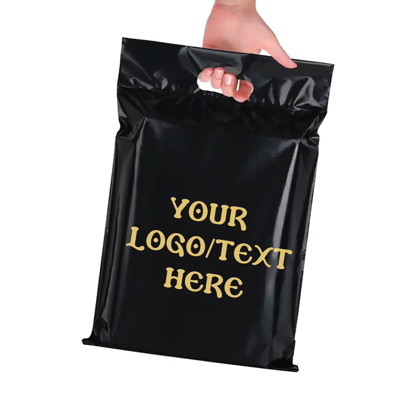 Custom Black Poly Mailers with Handle Adhesive Self Sealing Shipping Bags Custom Postage Bag Light Weight Shipping Envelopes