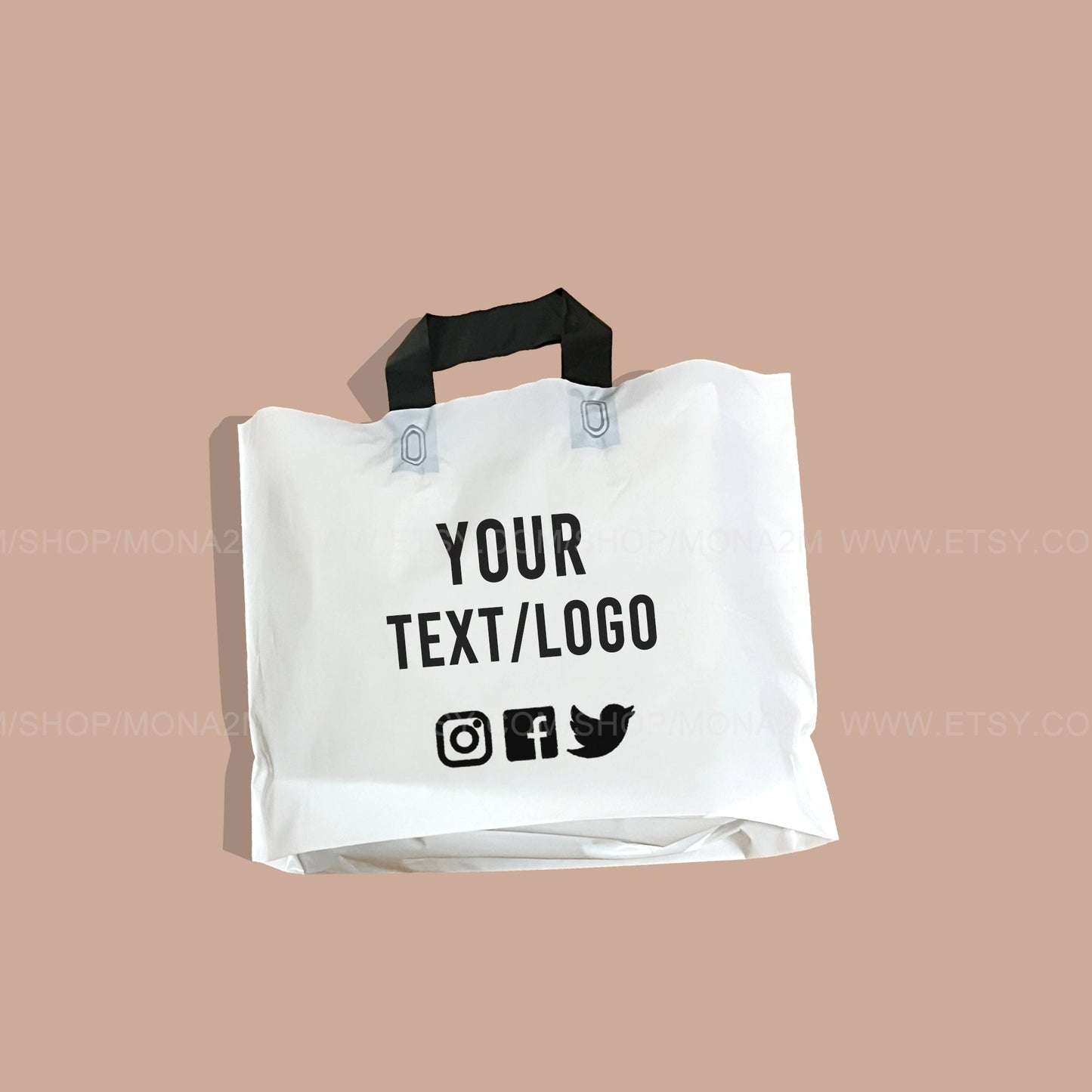 50-1000Pcs Custom Shopping Bags with handle for Boutique Custom Plastic Shopping Bags Merchandise Bags with Logo for Business