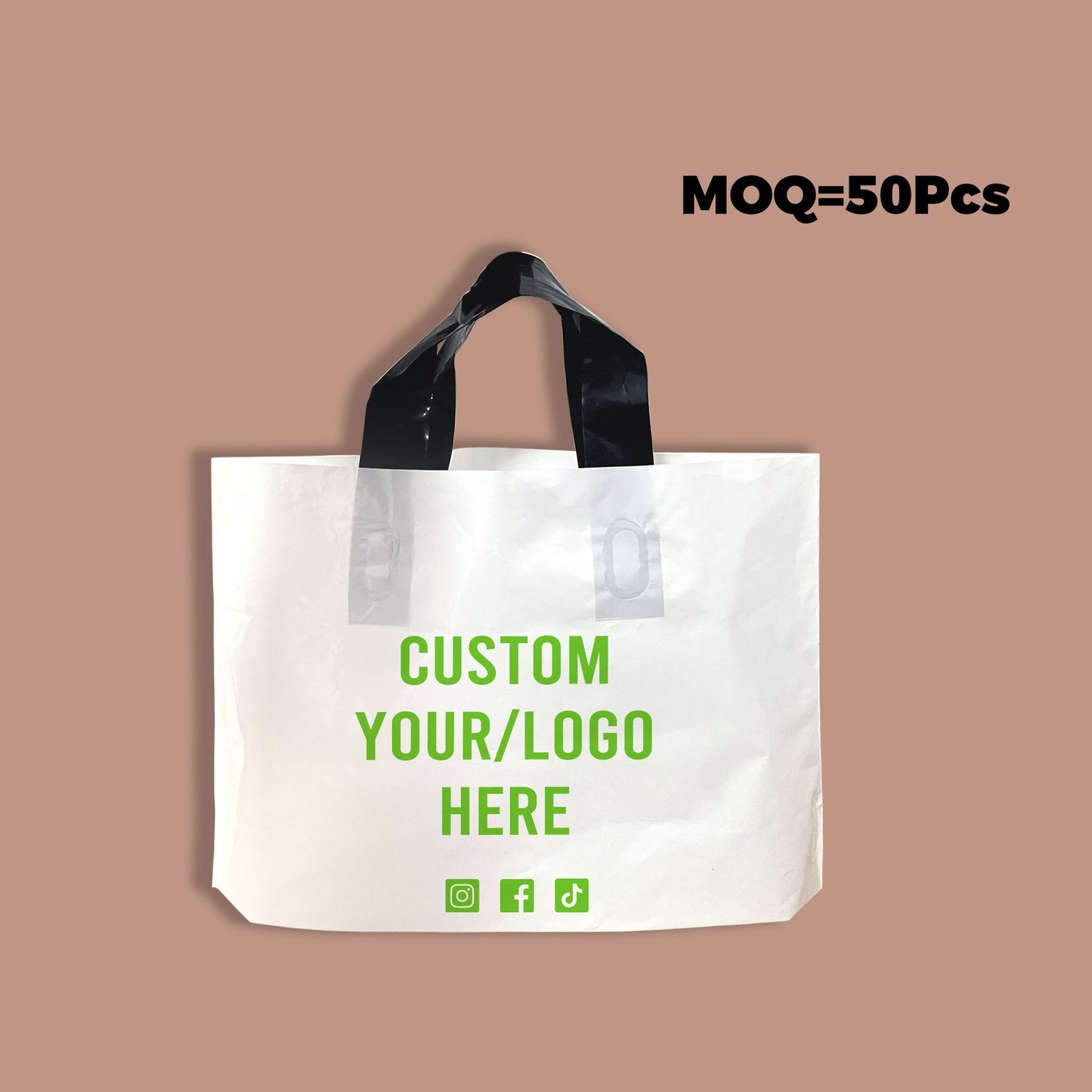 50-1000Pcs Custom Shopping Bags with handle for Boutique Custom Plastic Shopping Bags Merchandise Bags with Logo for Business