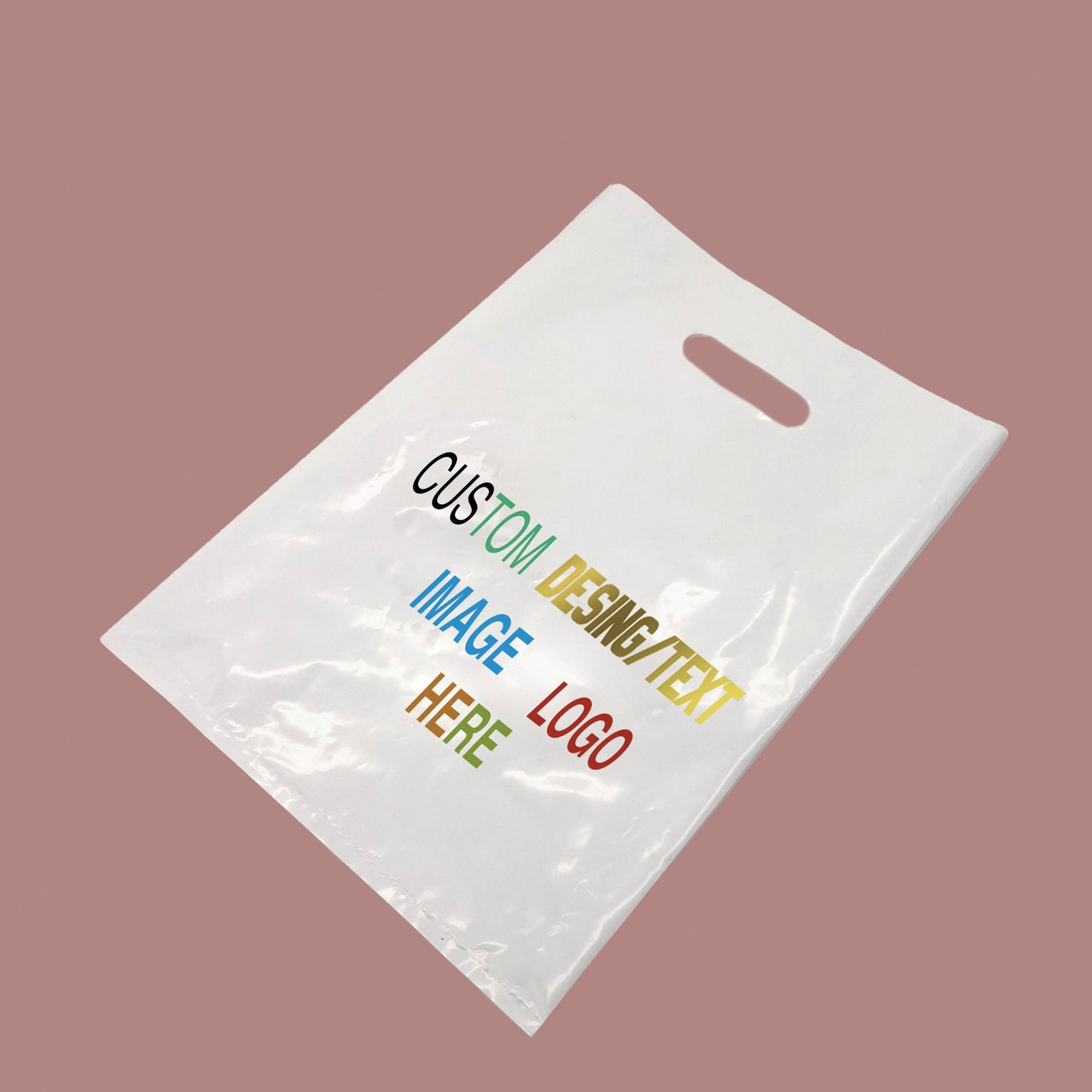 Custom Shopping Bags with Full Colors Logo for Business Boutique Personalized Plastic Bags with Logo Custom Merchandise Bags