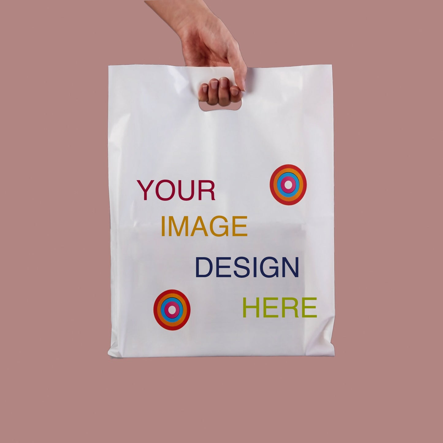 Custom Shopping Bags with Full Colors Logo for Business Boutique Personalized Plastic Bags with Logo Custom Merchandise Bags