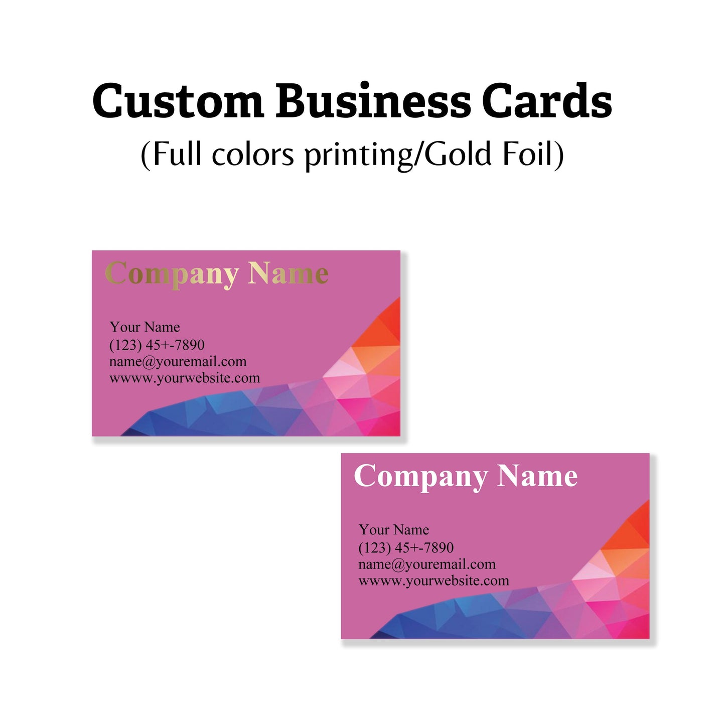 100 Custom Printing Business Cards 2.1x3.5" Personalized Thanks Cards Thank You for Your Order Card Full Colors Printing or Gold Foil